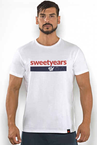 T-shirt in cotone da uomo con stampa in contrasto Sweet Years