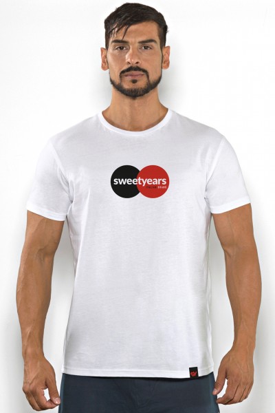 T-shirt in cotone da uomo con stampa in contrasto Sweet Years