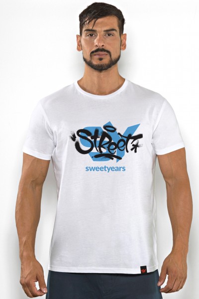 T-shirt in cotone da uomo con stampa in contrasto Sweet Years