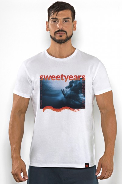 T-shirt in cotone da uomo con stampa in contrasto Sweet Years