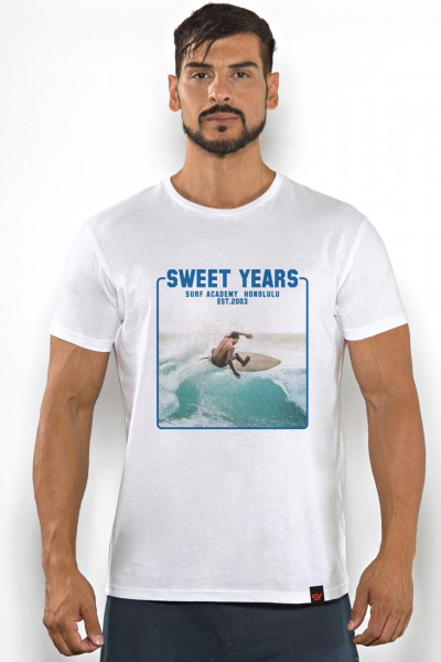 T-shirt in cotone da uomo con stampa in contrasto Sweet Years