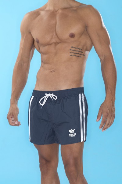 Boxer da mare da uomo tinta unita con coulisse e bande laterali in contrasto Sweet Years.